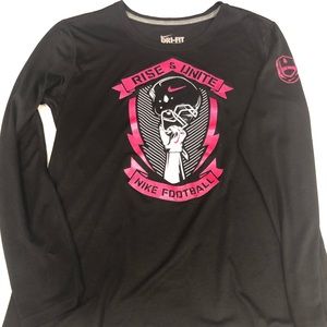 Nike long sleeve breast cancer football shirt